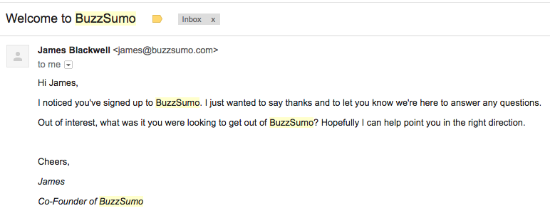 buffer welcome email