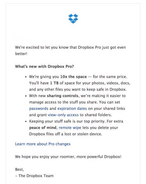 dropbox email marketing