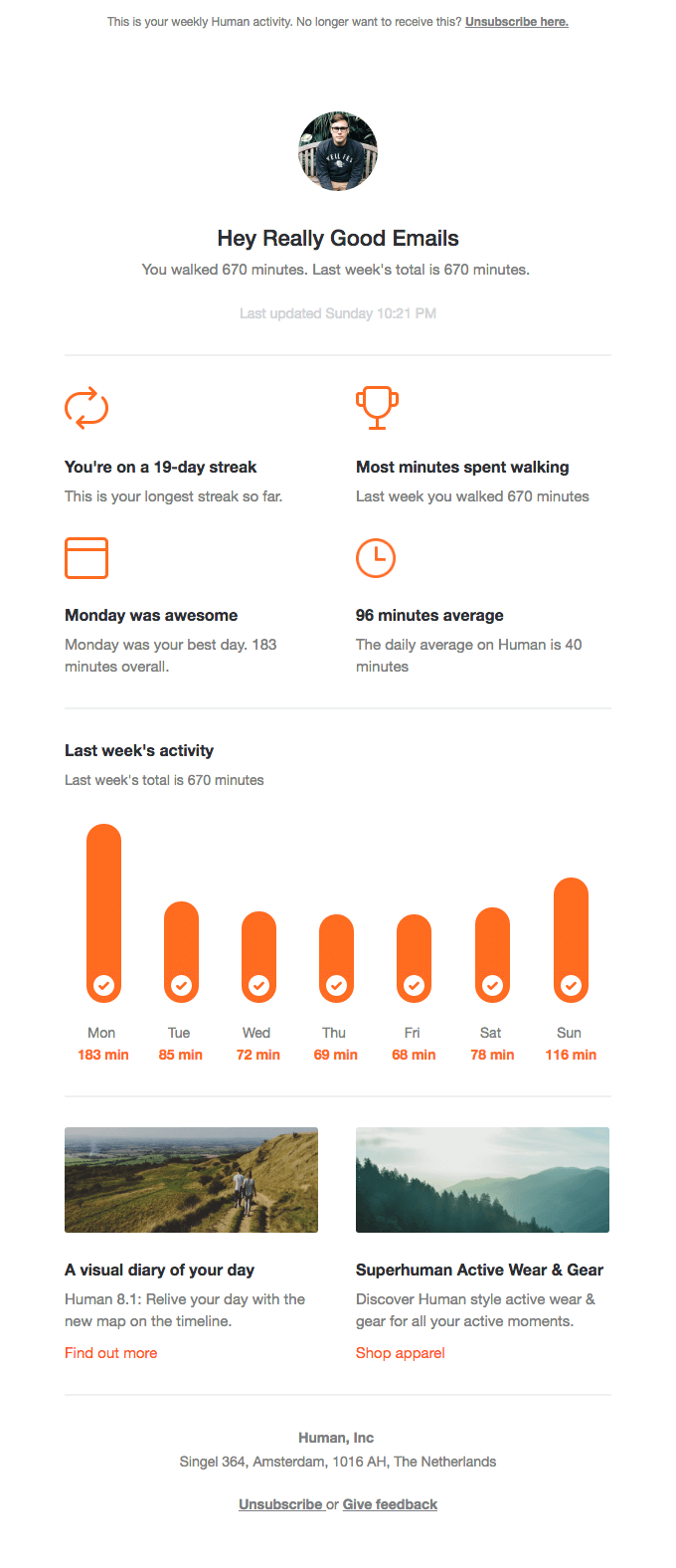 last week s 670 minutes on human