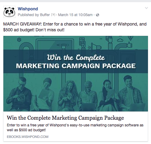 Facebook share contest